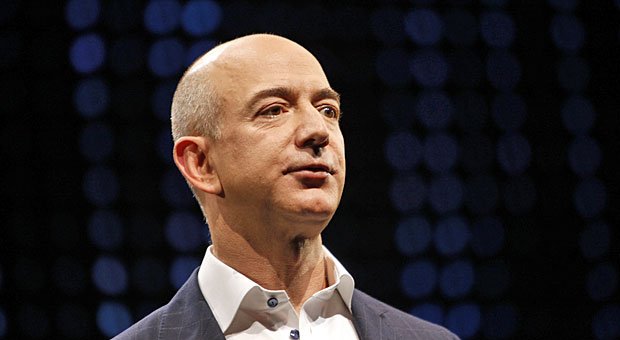 Jeff Bezos speaking at conference.
